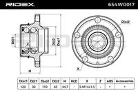 RIDEX 654W0017 - Juego de cojinete de rueda