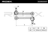 RIDEX 3229S0007 - Lado de montaje: Eje trasero<br>Barra / Montante: Barra de acomplamiento<br>Número de fabricación: ZLT-VW-010<br>