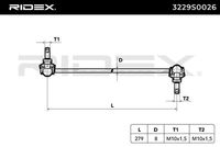RIDEX 3229S0026 - Lado de montaje: Eje delantero<br>Barra / Montante: Barra de péndulo<br>Lado de montaje: Eje delantero, izquierda<br>Lado de montaje: Eje delantero, derecha<br>Número de fabricación: ZLP-RE-002<br>