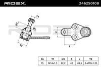 RIDEX 2462S0108 - Diámetro [mm]: 18<br>Lado de montaje: Eje delantero<br>Lado de montaje: exterior<br>Lado de montaje: Eje delantero, izquierda<br>Lado de montaje: Eje delantero, derecha<br>Lado de montaje: debajo<br>Número de fabricación: ZSD-FR-002<br>