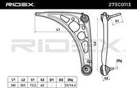 RIDEX 273C0113 - Barra oscilante, suspensión de ruedas