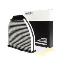 RIDEX 424I0070 - Tipo de filtro: Filtro de carbón activado<br>Longitud [mm]: 264<br>Ancho [mm]: 260<br>Altura [mm]: 78<br>