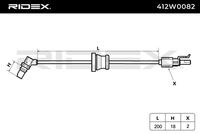 RIDEX 412W0082 - Lado de montaje: Eje trasero izquierda<br>Lado de montaje: Eje trasero, derecha<br>Número de fabricación: HCA-DW-003<br>
