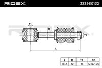 RIDEX 3229S0132 - para OE N°: 1300716080 S1<br>Lado de montaje: Eje delantero<br>Rosca exterior [mm]: M12 x 1,25<br>Barra / Montante: Barra de acomplamiento<br>Lado de montaje: Eje delantero, izquierda<br>Lado de montaje: Eje delantero, derecha<br>Número de fabricación: ZLP-PE-013<br>