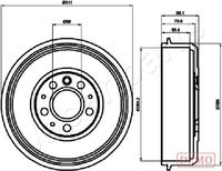 HELLA 8DT355301721 - Tambor de freno