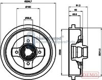 HELLA 8DT355301701 - Tambor de freno