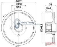 HELLA 8DT355302761 - Tambor de freno