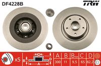 TRW DF4228BS - Disco de freno - TRW SINGLE