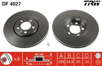 TRW DF4027 - Disco de freno