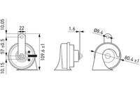 HELLA 3FH 012 010-111 - Bocina