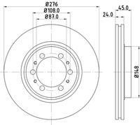HELLA 8DD 355 105-131 - Disco de freno
