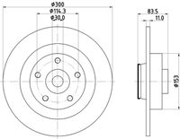 HELLA 8DD355123401 - Disco de freno - PRO