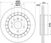 HELLA 8DD 355 114-381 - Disco de freno