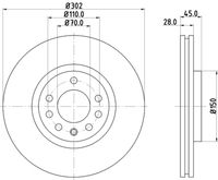 HELLA 8DD 355 127-831 - Disco de freno