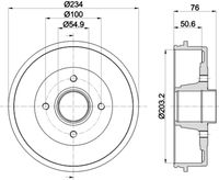HELLA 8DT 355 300-641 - Tambor de freno