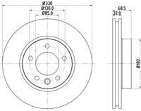HELLA 8DD 355 109-741 - Disco de freno