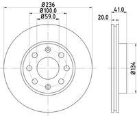 HELLA 8DD 355 111-341 - Disco de freno