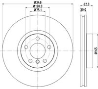 COMLINE ADC1755V - Disco de freno - Comline