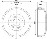HELLA 8DT355300871 - Tambor de freno