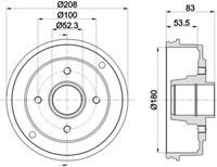 HELLA 8DT 355 300-351 - Tambor de freno