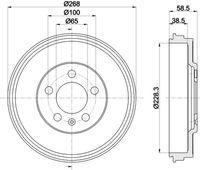 HELLA 8DT 355 303-181 - Tambor de freno
