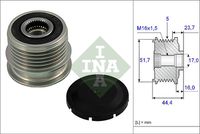 Schaeffler INA 535002010 - Rueda libre alternador