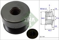 Schaeffler INA 535017210 - Rueda libre alternador