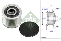 Schaeffler INA 535008610 - Rueda libre alternador
