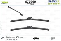 VALEO 577960 - Limpiaparabrisas - SILENCIO FLAT BLADE SET