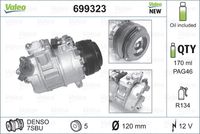 VALEO 699323 - Compresor, aire acondicionado