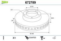 RIDEX 82B1434 - Disco de freno