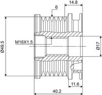 VALEO 588016 - Rueda libre alternador