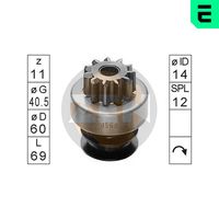 ERA ZN0580 - Engranaje de rueda libre, arrancador