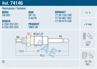 FAE 74146 - Bujía de precalentamiento