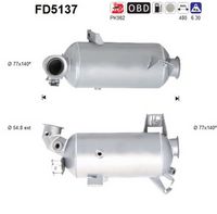 AS FD5137 - Filtro hollín/partículas, sistema escape