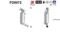 AS FD5072 - Filtro hollín/partículas, sistema escape