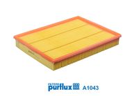 PURFLUX A1043 - Longitud [mm]: 308<br>Ancho [mm]: 230<br>Altura [mm]: 27<br>Forma: rectangular<br>Tipo de filtro: Cartucho filtrante<br>