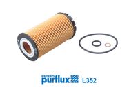 PURFLUX L352 - Altura [mm]: 118<br>Diámetro exterior [mm]: 62<br>Tipo de filtro: Cartucho filtrante<br>Diám. int. 1 [mm]: 30<br>Diám. int. 2[mm]: 30<br>