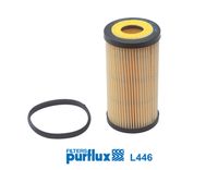 PURFLUX L446 - Altura [mm]: 128<br>Diámetro exterior [mm]: 65<br>Tipo de filtro: Cartucho filtrante<br>Diám. int. 1 [mm]: 31<br>Diám. int. 2[mm]: 31<br>