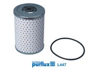 PURFLUX L447 - Altura [mm]: 122<br>Diámetro exterior [mm]: 82<br>Tipo de filtro: Cartucho filtrante<br>Diám. int. 1 [mm]: 12<br>Diám. int. 2[mm]: 23<br>