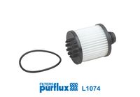 PURFLUX L1074 - Altura [mm]: 83<br>Diámetro exterior [mm]: 65<br>Tipo de filtro: Cartucho filtrante<br>Diám. int. 1 [mm]: 24<br>Diám. int. 2[mm]: 24<br>