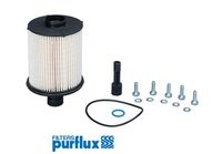 PURFLUX C869 - Restricción de fabricante: Mahle<br>Altura [mm]: 142<br>Tipo de combustible: Gasóleo<br>Diámetro exterior [mm]: 84<br>Tipo de filtro: Cartucho filtrante<br>