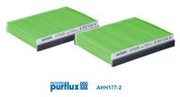 PURFLUX AHC1772 - Cantidad: 2<br>Tipo de filtro: Filtro partículas finas (PM 2.5)<br>Longitud [mm]: 175<br>Ancho [mm]: 138<br>Altura [mm]: 30<br>