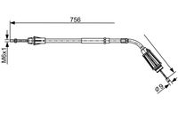 BOSCH 1987482556 - Cable de accionamiento, freno de estacionamiento