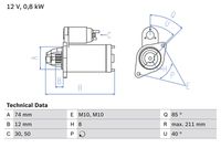 BOSCH 0986026070 - Motor de arranque