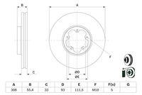 BOSCH 0986479D40 - Disco de freno