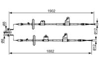 BOSCH 1987482562 - Cable de accionamiento, freno de estacionamiento