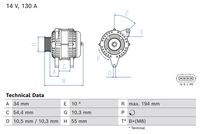 BOSCH 0986085180 - Alternador