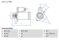 BOSCH 0986013150 - Motor de arranque