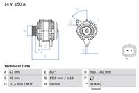 BOSCH 0986046240 - Alternador